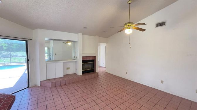 Empty room, Fireplace, Interior