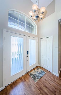Chandelier, Empty room, Interior, Wood Texture Flooring