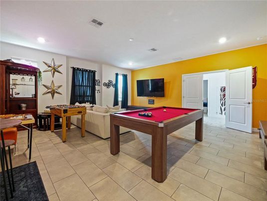 Billiard Table, Game Room, Interior, Living room, Recessed Lighting