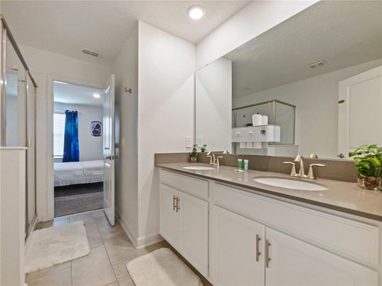 Bathroom, Bedroom, Dual Sink Vanities, Interior, Recessed Lighting