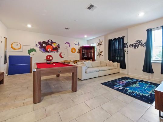 Billiard Table, Game Room, Interior, Living room, Recessed Lighting