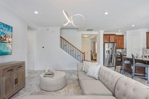 Interior, Kitchen, Living room, Pendant Lights, Recessed Lighting, Stainless Steel Appliances