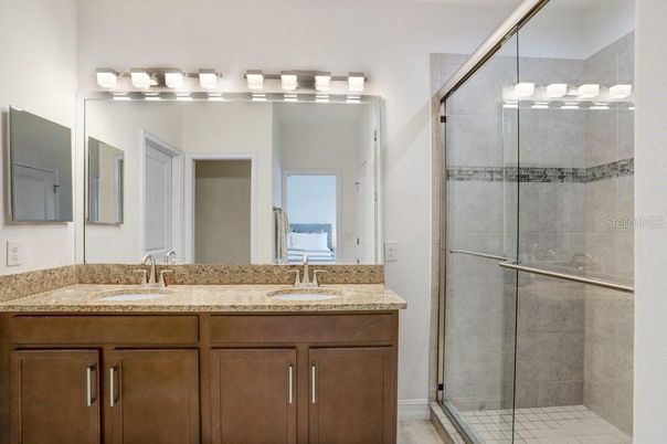 Bathroom, Dual Sink Vanities, Glass Shower, Interior