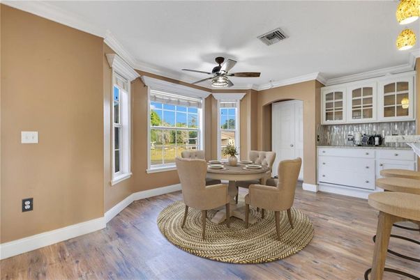 Dining room, Interior, Wood Texture Flooring