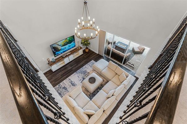 Interior, Living room, Pendant Lights, Wood Texture Flooring