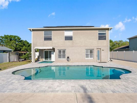 Exterior, Pool, Solar Panels