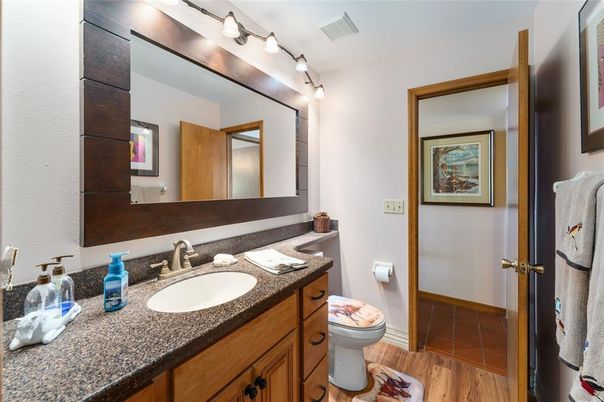 Bathroom, Dual Sink Vanities, Interior, Wood Texture Flooring
