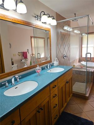 Bathroom, Dual Sink Vanities, Glass Shower, Interior