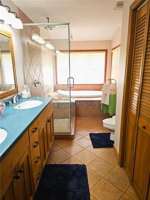 Bathroom, Dual Sink Vanities, Glass Shower, Interior