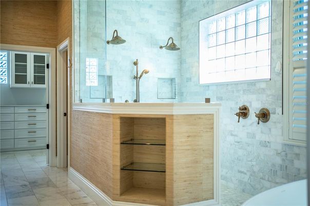 Bathroom, Glass Shower, Interior, Marble