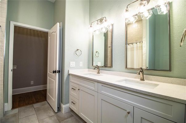 Bathroom, Dual Sink Vanities, Interior, Wood Texture Flooring