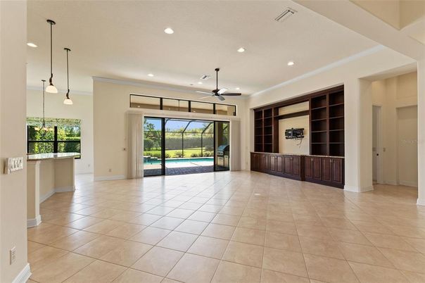 Empty room, Interior, Pendant Lights, Recessed Lighting