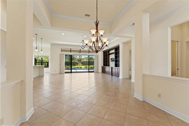 Chandelier, Empty room, Interior, Pendant Lights, Recessed Lighting