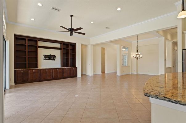 Chandelier, Empty room, Interior, Recessed Lighting