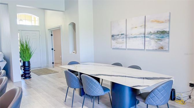 Dining room, Interior, Wood Texture Flooring