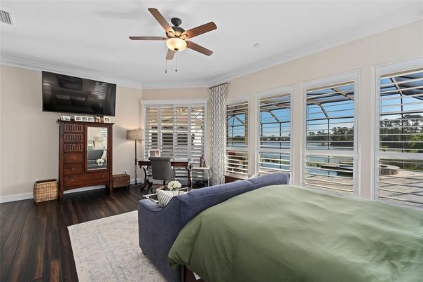 Bedroom, Home Office, Interior, Water, Wood Texture Flooring