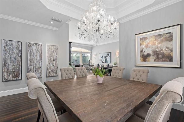 Chandelier, Dining room, Interior, Living room, Wood Texture Flooring