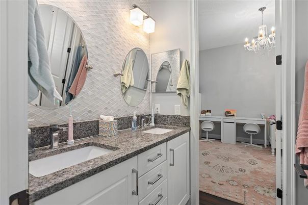 Bathroom, Chandelier, Dual Sink Vanities, Interior