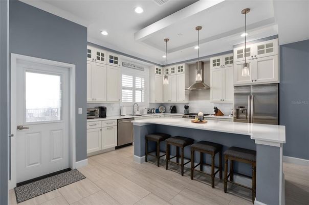 Interior, Kitchen, Pendant Lights, Recessed Lighting, Stainless Steel Appliances