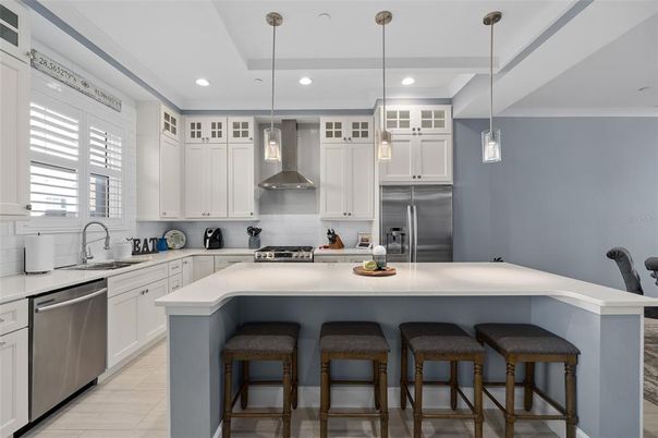 Interior, Kitchen, Pendant Lights, Recessed Lighting, Stainless Steel Appliances