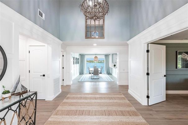 Chandelier, Interior, Pendant Lights, Wood Texture Flooring