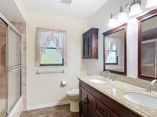 Bathroom, Dual Sink Vanities, Glass Shower, Interior