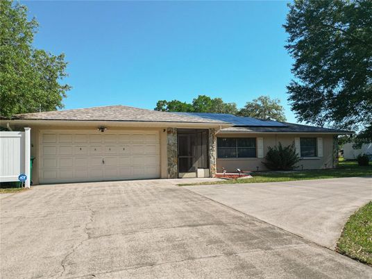 Attached, Exterior, Facade, Solar Panels, Ranch