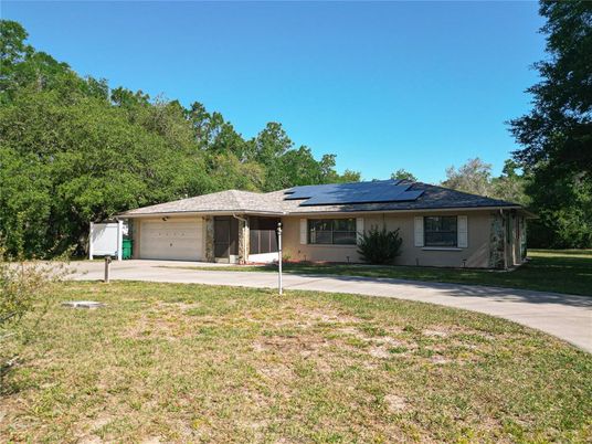 Attached, Backyard, Exterior, Facade, Solar Panels, Ranch