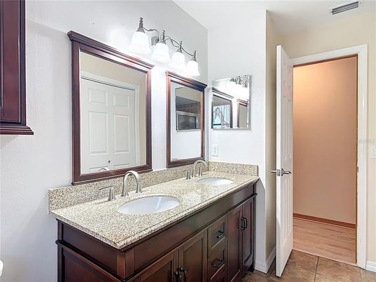 Bathroom, Dual Sink Vanities, Interior, Wood Texture Flooring