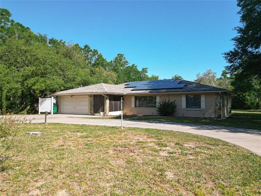 Attached, Backyard, Exterior, Facade, Solar Panels, Ranch