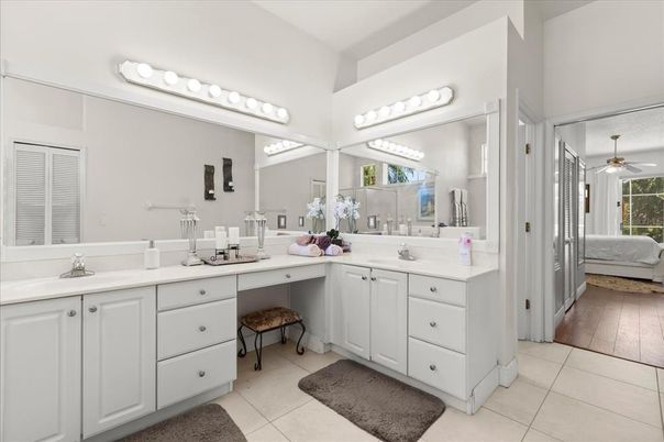 Bathroom, Dual Sink Vanities, Interior, Wood Texture Flooring