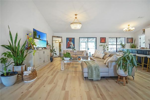 Chandelier, Interior, Living room, Wood Texture Flooring