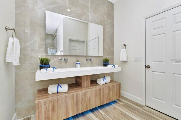 Bathroom, Interior, Wood Texture Flooring