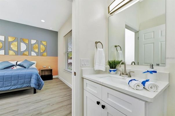 Bathroom, Bedroom, Interior, Recessed Lighting, Wood Texture Flooring