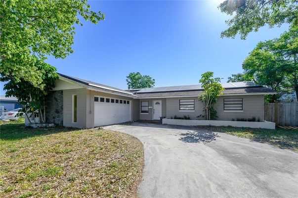 Attached, Backyard, Exterior, Facade, Solar Panels, Ranch