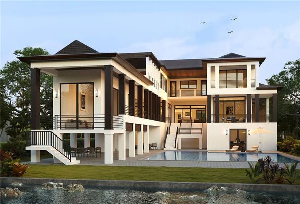 Exterior, Facade, Pool, Modern