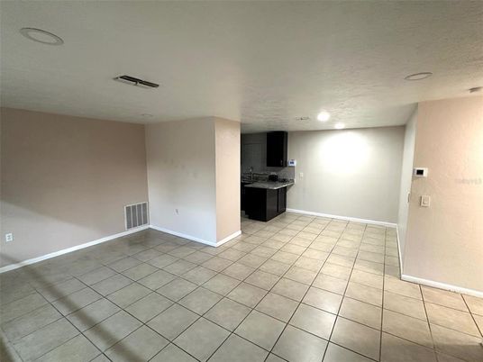 Empty room, Interior, Kitchen, Recessed Lighting