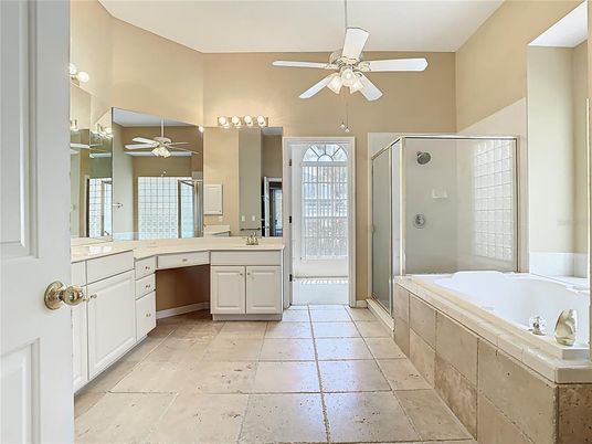 Bathroom, Dual Sink Vanities, Glass Shower, Interior