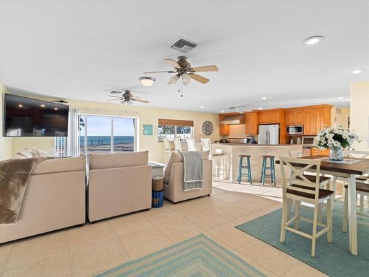 Dining room, Interior, Kitchen, Living room, Recessed Lighting, Stainless Steel Appliances, Water