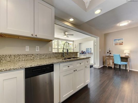 Interior, Kitchen, Recessed Lighting, Wood Texture Flooring