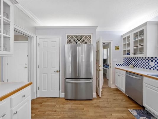 Interior, Kitchen, Stainless Steel Appliances, Wood Texture Flooring
