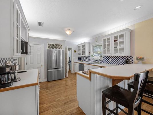 Interior, Kitchen, Stainless Steel Appliances, Wood Texture Flooring