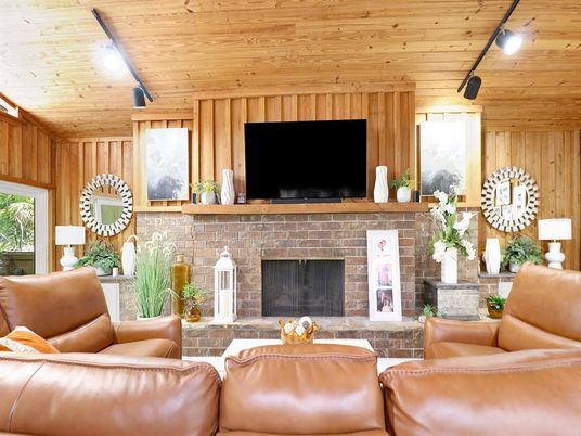 Fireplace, Interior, Living room, Wooden Ceilings, Wooden Walls