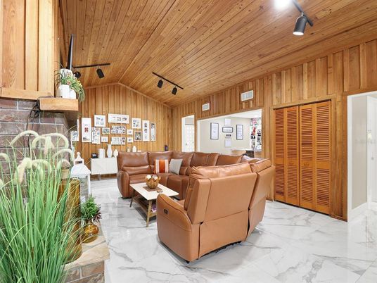 Interior, Living room, Marble, Wooden Ceilings, Wooden Walls