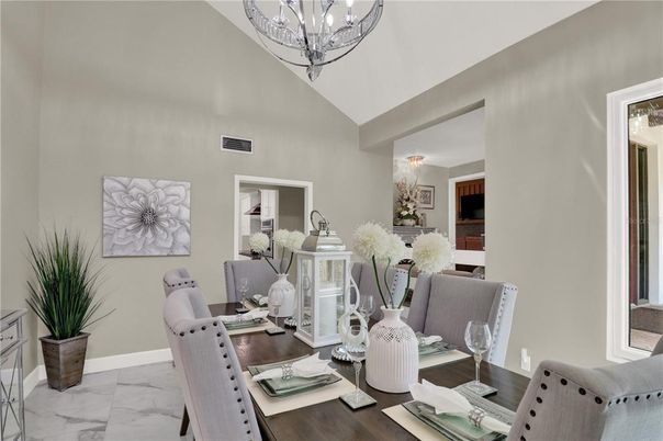 Chandelier, Dining room, Interior, Marble