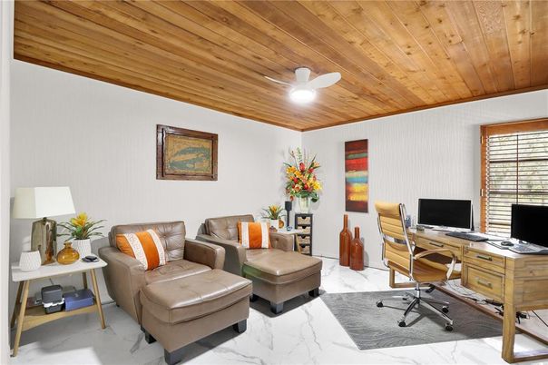 Home Office, Interior, Marble, Wooden Ceilings