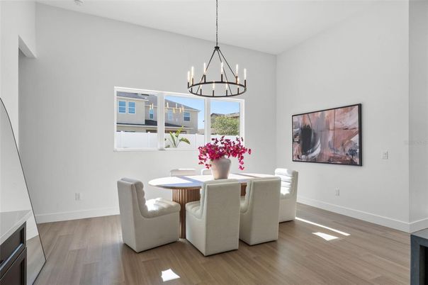 Chandelier, Dining room, Interior, Wood Texture Flooring