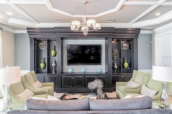 Chandelier, Interior, Living room, Recessed Lighting