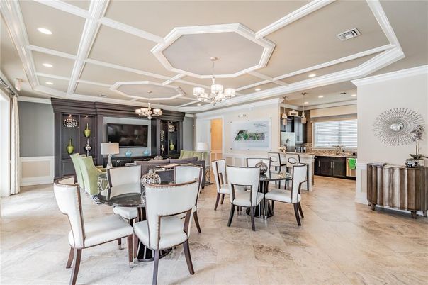 Chandelier, Dining room, Interior, Kitchen, Living room, Pendant Lights, Recessed Lighting