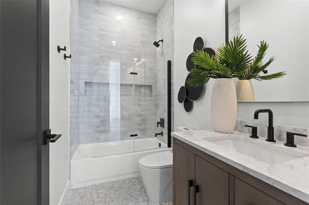 Bathroom, Dual Sink Vanities, Glass Shower, Interior